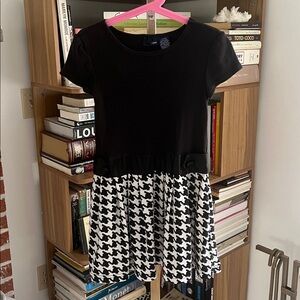 Black and White Houndstooth kids Dress